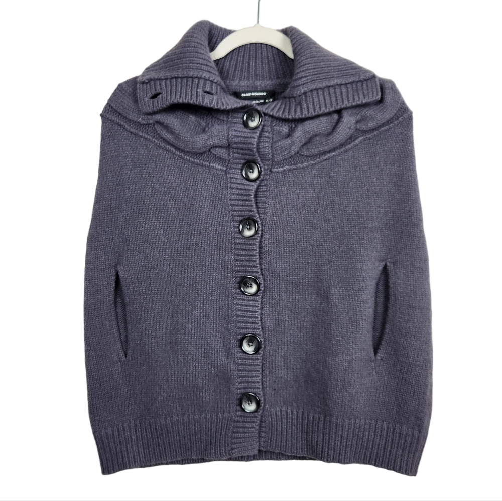 Club Monaco Gray Wool Angora Cashmere Blend Shrug Cardigan Women's Size XS